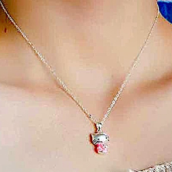 Hello Kitty Sterling Silver Charm Pendant Necklace - Picture 6 of 9